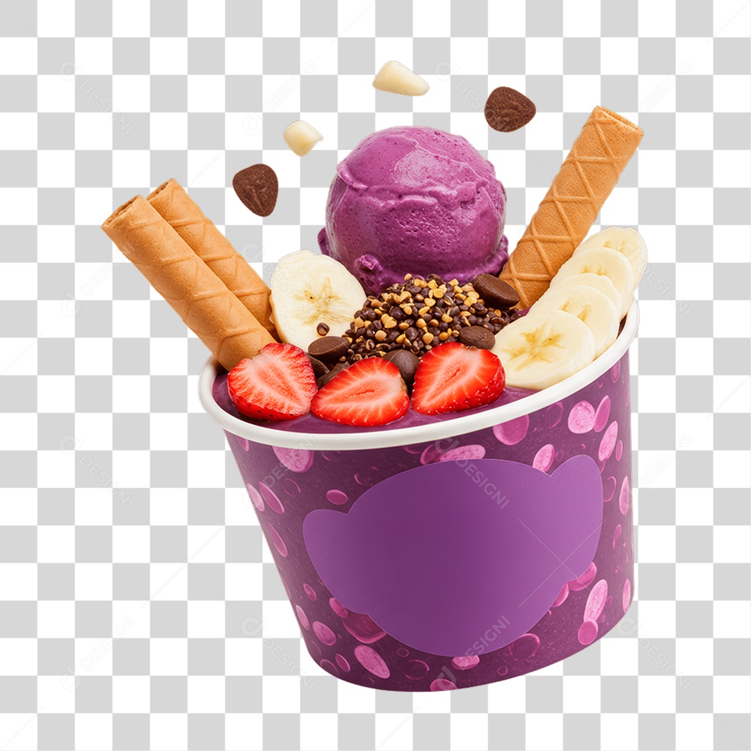 Pote de Açaí PNG Transparente