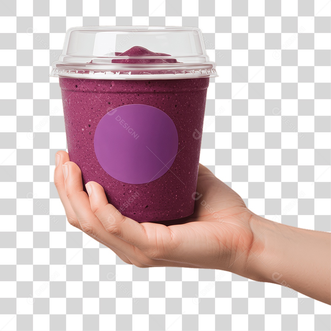 Hand Holding Açaí Jar Transparent PNG