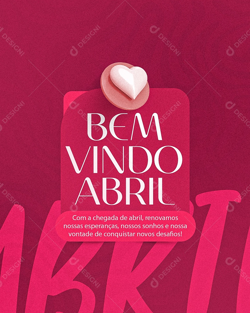 Bem Vindo Abril Social Media PSD Editável