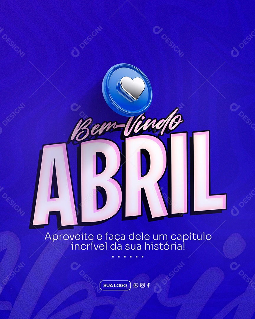 Bem Vindo Abril Social Media PSD Editável