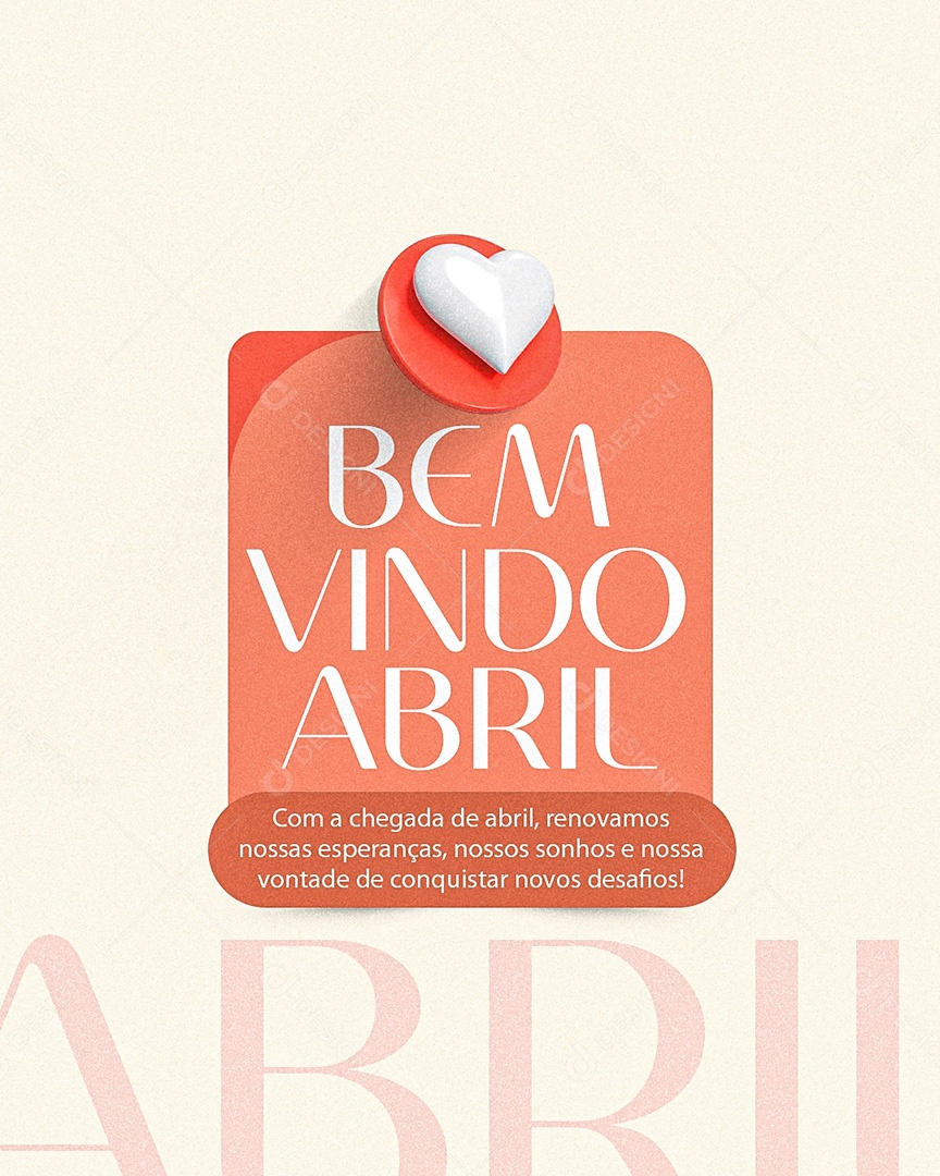 Bem Vindo Abril Social Media PSD Editável