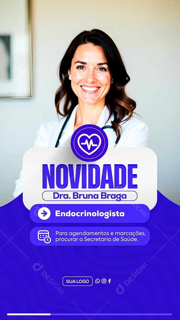 Story Endocrinologista Novidade Clinica Social Media PSD Editável