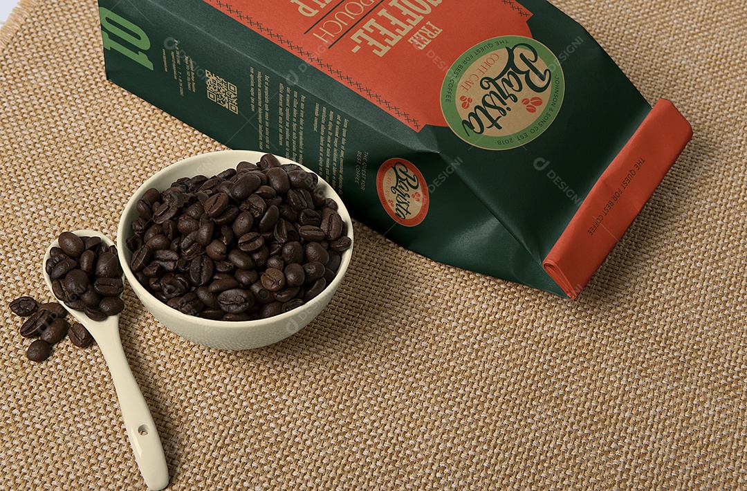 Mockup Pacote de Café PSD Editável