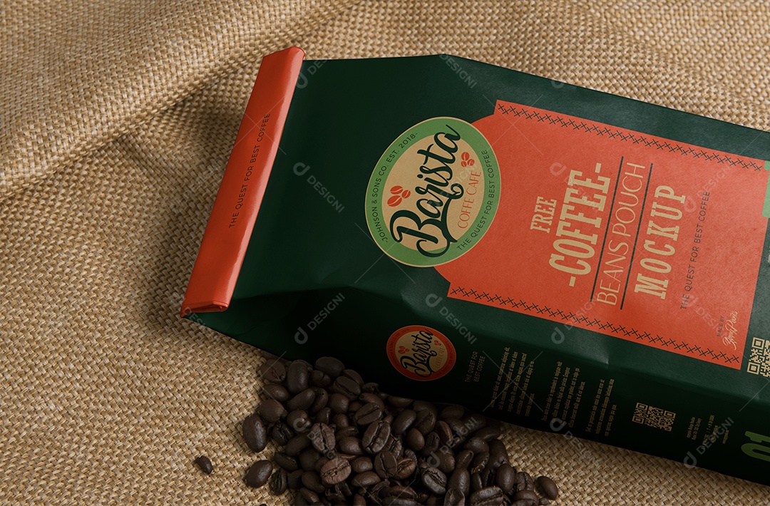 Mockup Pacote de Café PSD Editável