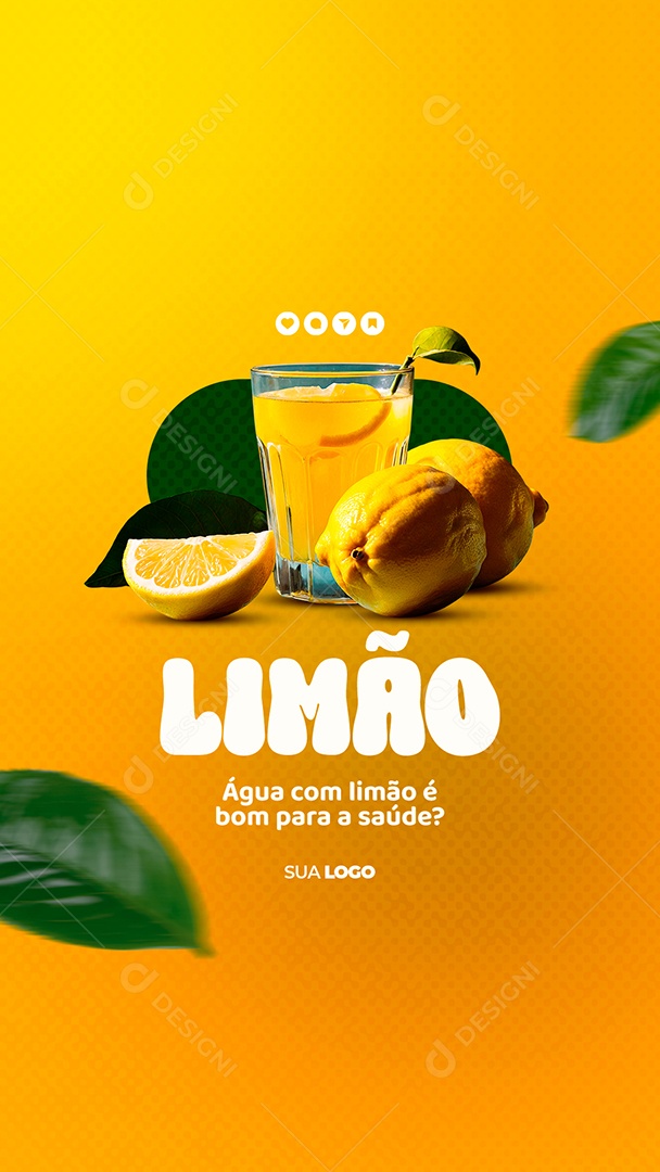 Story Nutricionista Fruta Benefícios Limão Social Media PSD Editável
