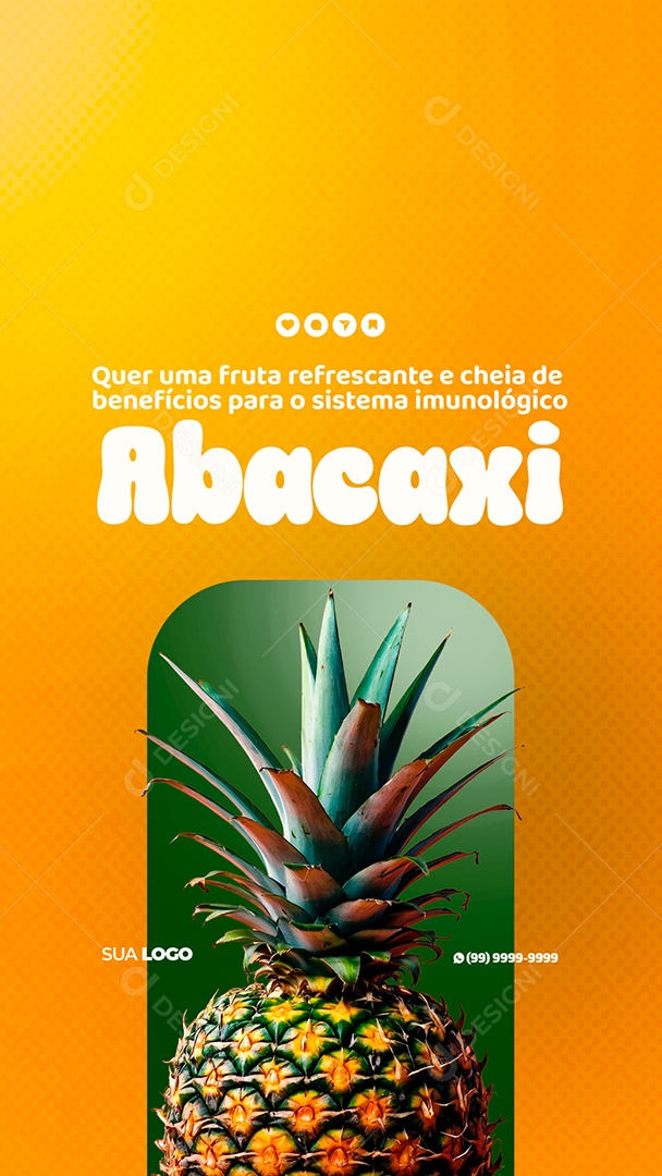 Story Nutricionista Fruta Benefícios Abacaxi Social Media PSD Editável