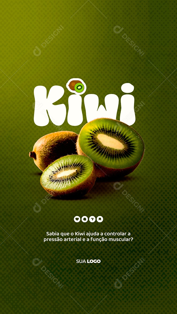 Story Nutricionista Fruta Benefícios Kiwi Social Media PSD Editável