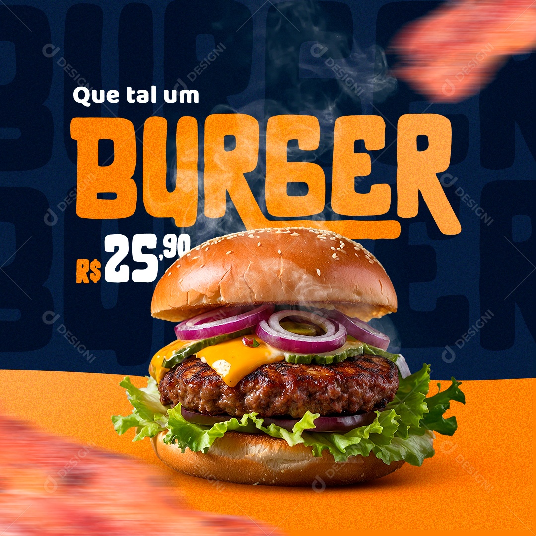 Feed Hamburgueria Que Tal um Burguer Social Media PSD Editável