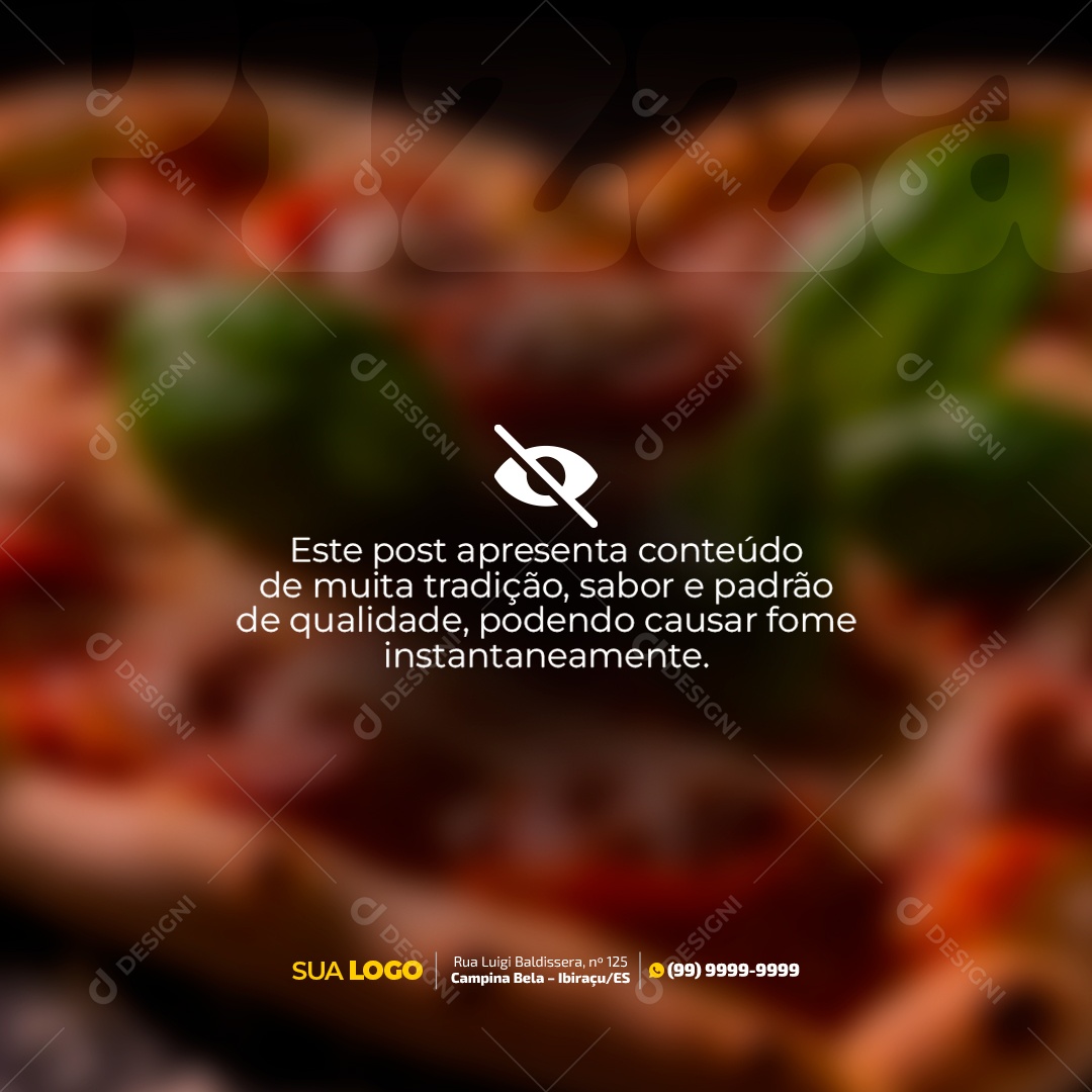 Feed Pizzaria Este Post Apresenta Conteúdo de Muita Tradição Social Media PSD Editável
