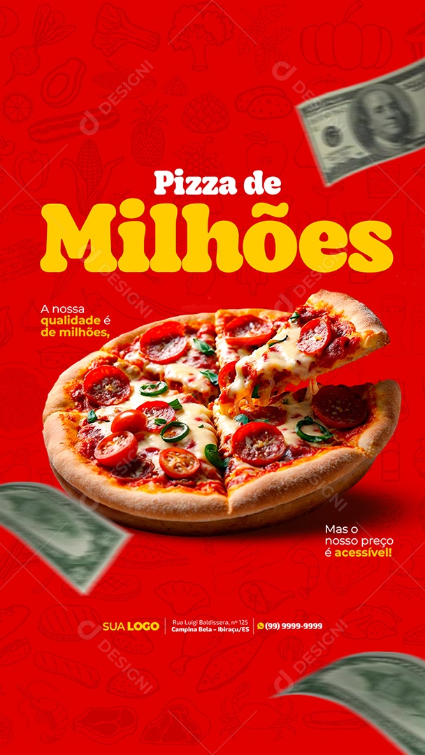 Story Pizzaria Pizza de Milhões Social Media PSD Editável