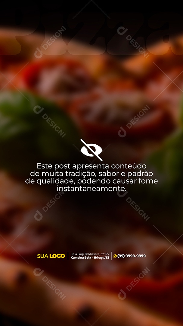 Story Pizzaria Este Post Apresenta Conteúdo de Muita Tradição Social Media PSD Editável