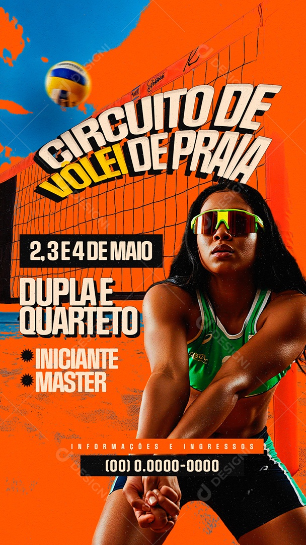 Story Flyer Circuito de Vôlei de Praia Social Media PSD Editável