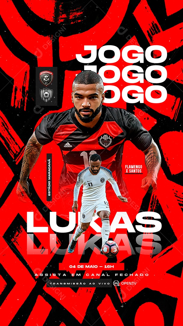 Story Jogo Flamengo x Santos Social Media PSD Editável