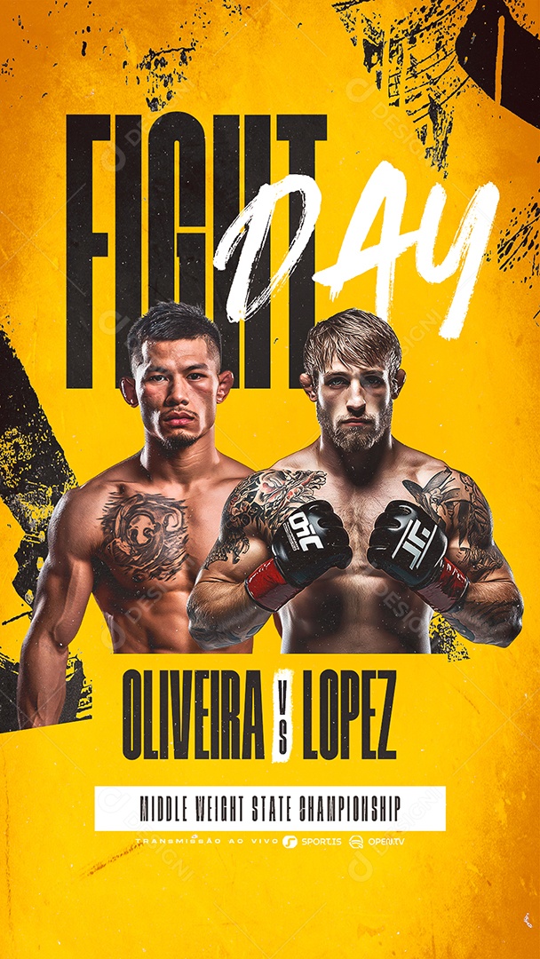 Story Flyer The Fight Day Oliveira VS Lopez Social Media PSD Editável