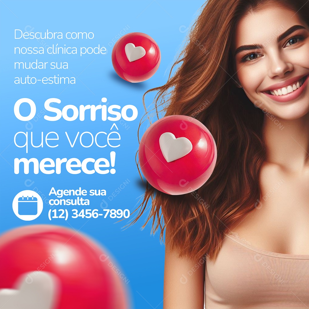 Odonto O Sorriso Que Você Merece Social Media PSD Editável