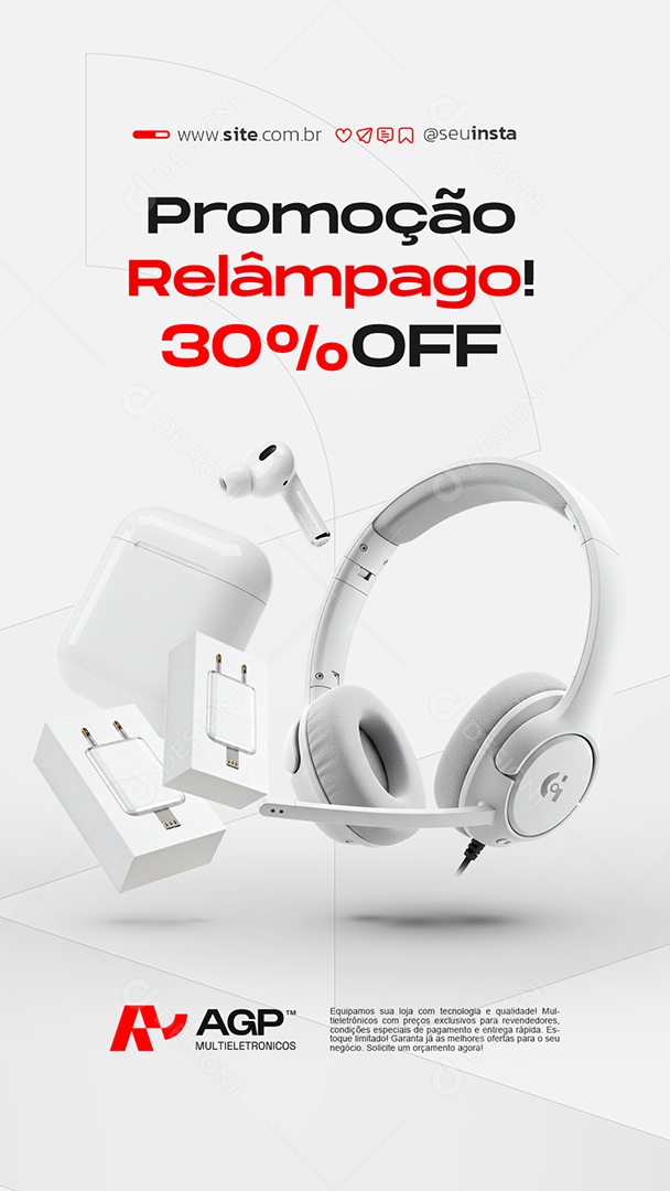 Story Loja de Eletrônicos Promoção Relâmpago Social Media PSD Editável