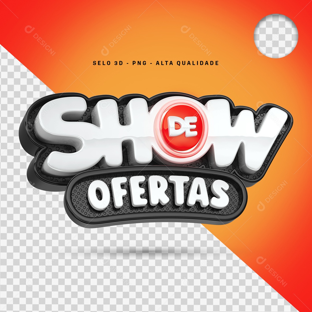 Show de Ofertas Selo 3D para Composição PSD