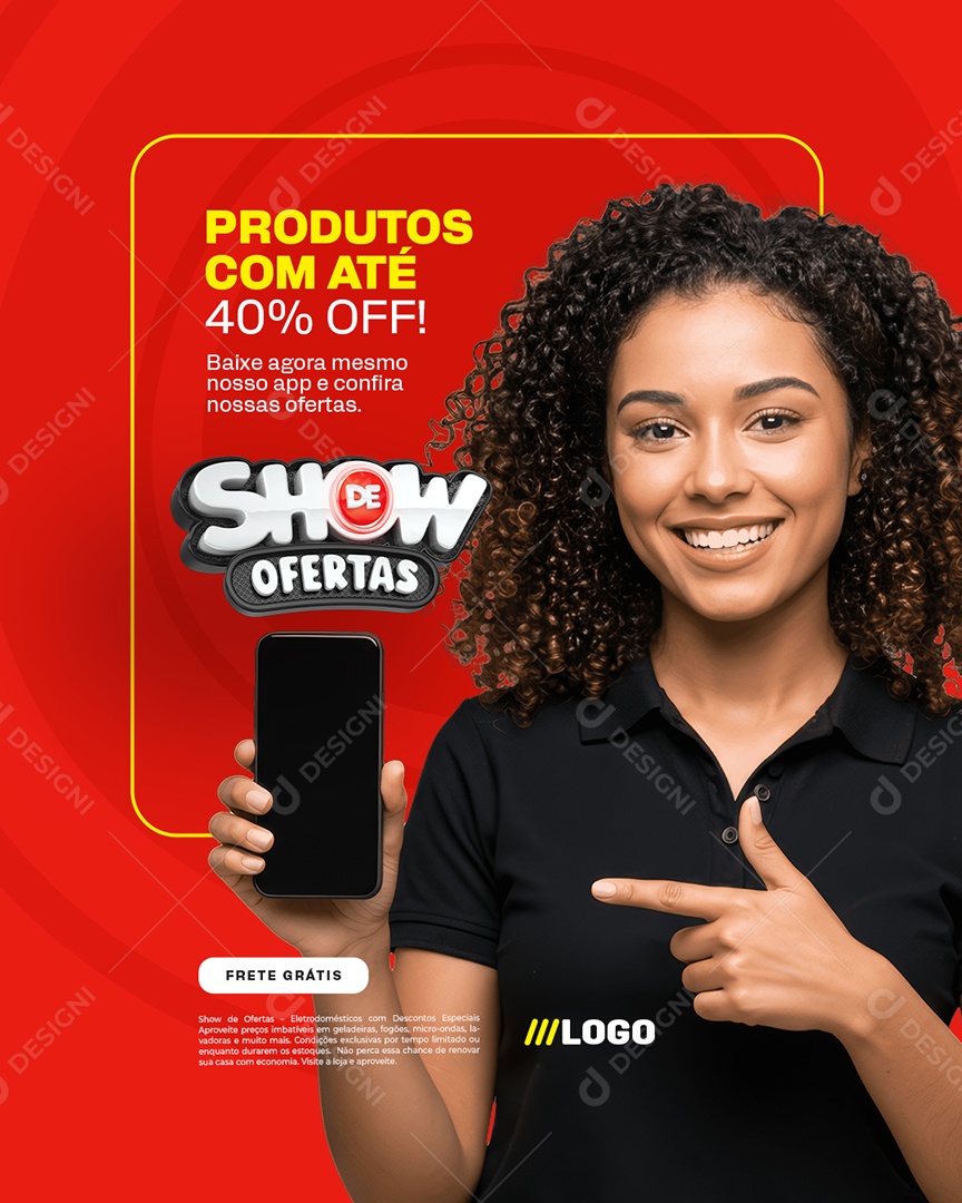 Show de Ofertas Loja de Eletrodomésticos Produtos Social Media PSD Editável