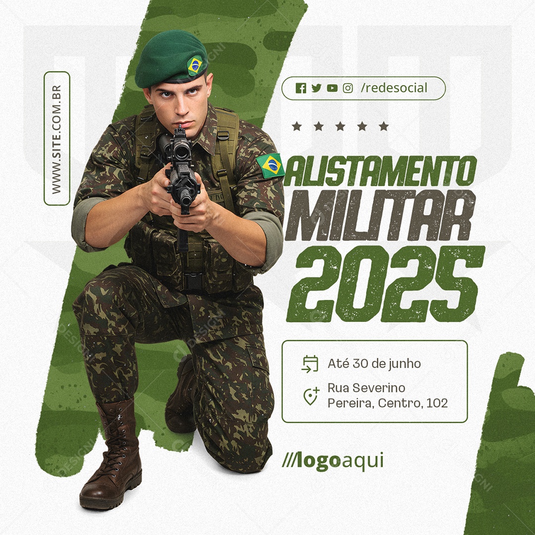 Alistamento Militar 2025 Social Media PSD Editável