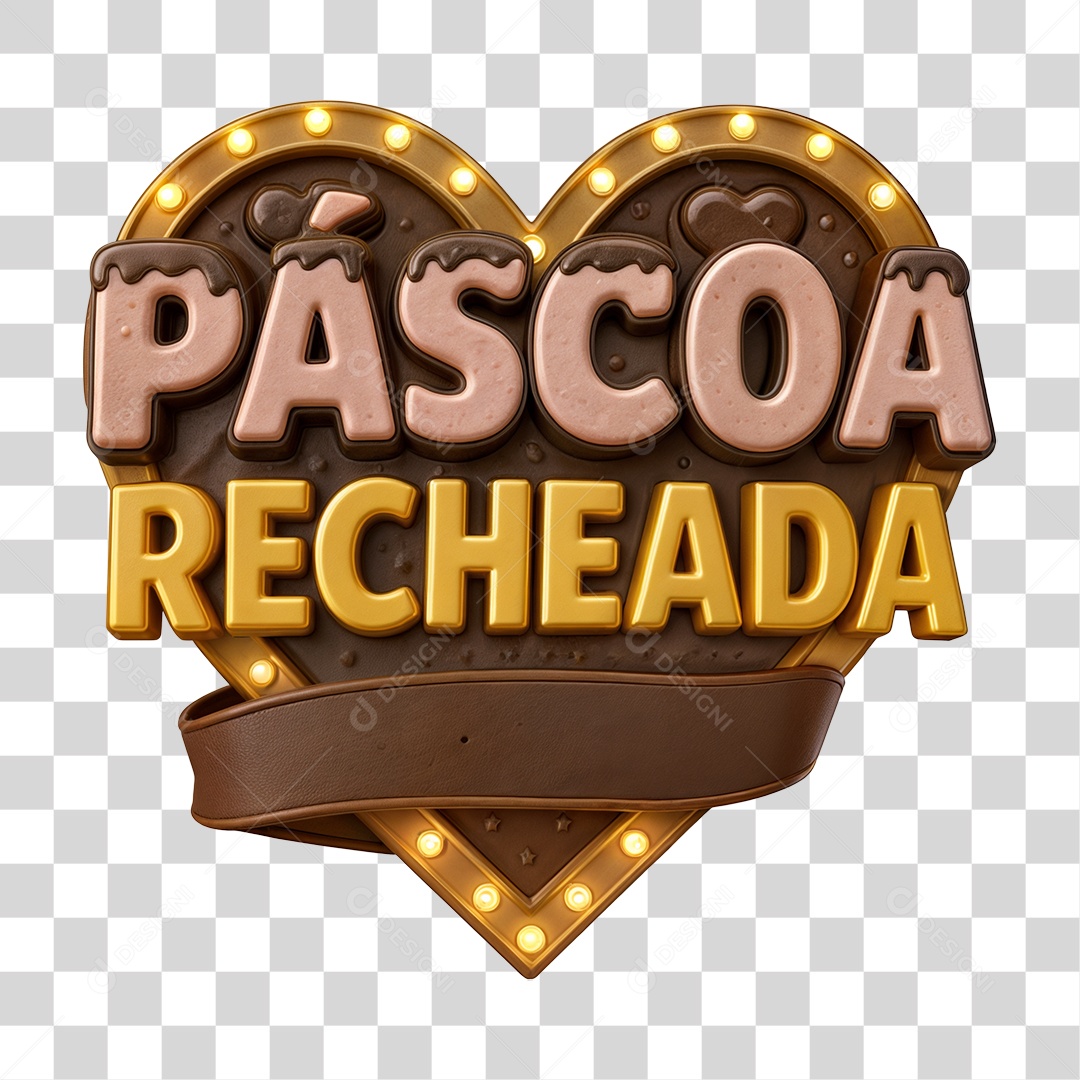 Selo 3D Páscoa Recheada PNG Transparente