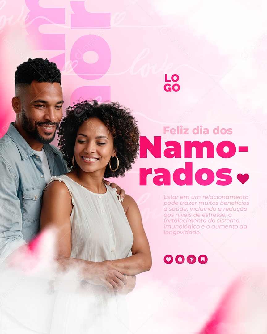 Feliz Dia Dos Namorados Social Media PSD Editável