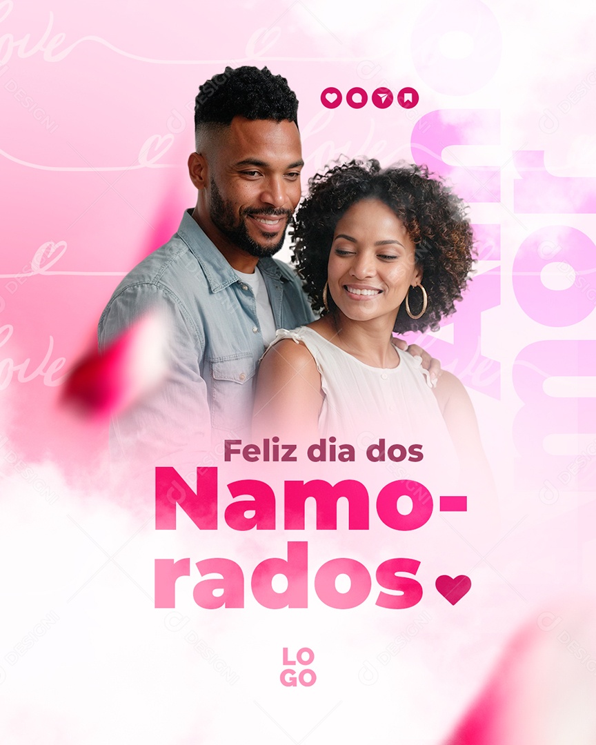 Feliz Dia Dos Namorados Social Media PSD Editável