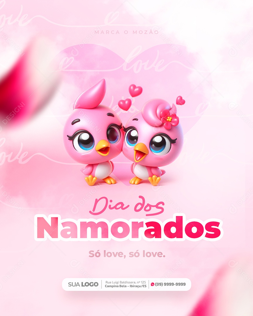 Feliz Dia Dos Namorados Só Love Social Media PSD Editável