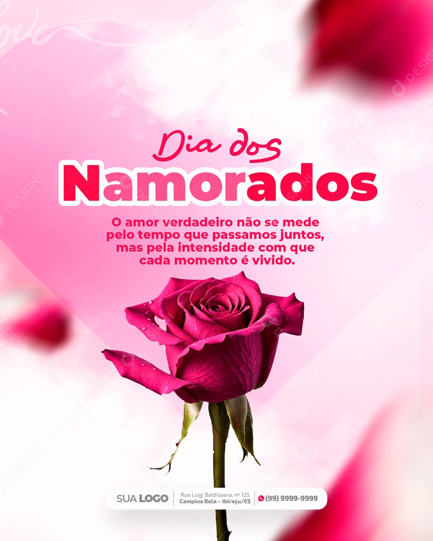 Dia Dos Namorados O Amor Verdadeiro Não Se Mede Social Media PSD Editável