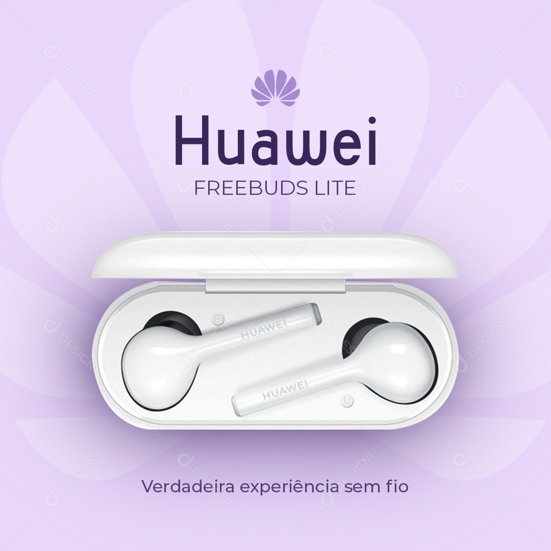 Loja de Eletrônicos Huawei Freebuds Lite Fone Social Media PSD Editável