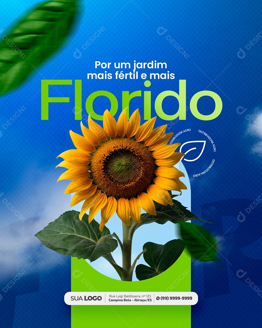 Floricultura Por um Jardim Mais Fértil e Mais Florido Social Media PSD Editável