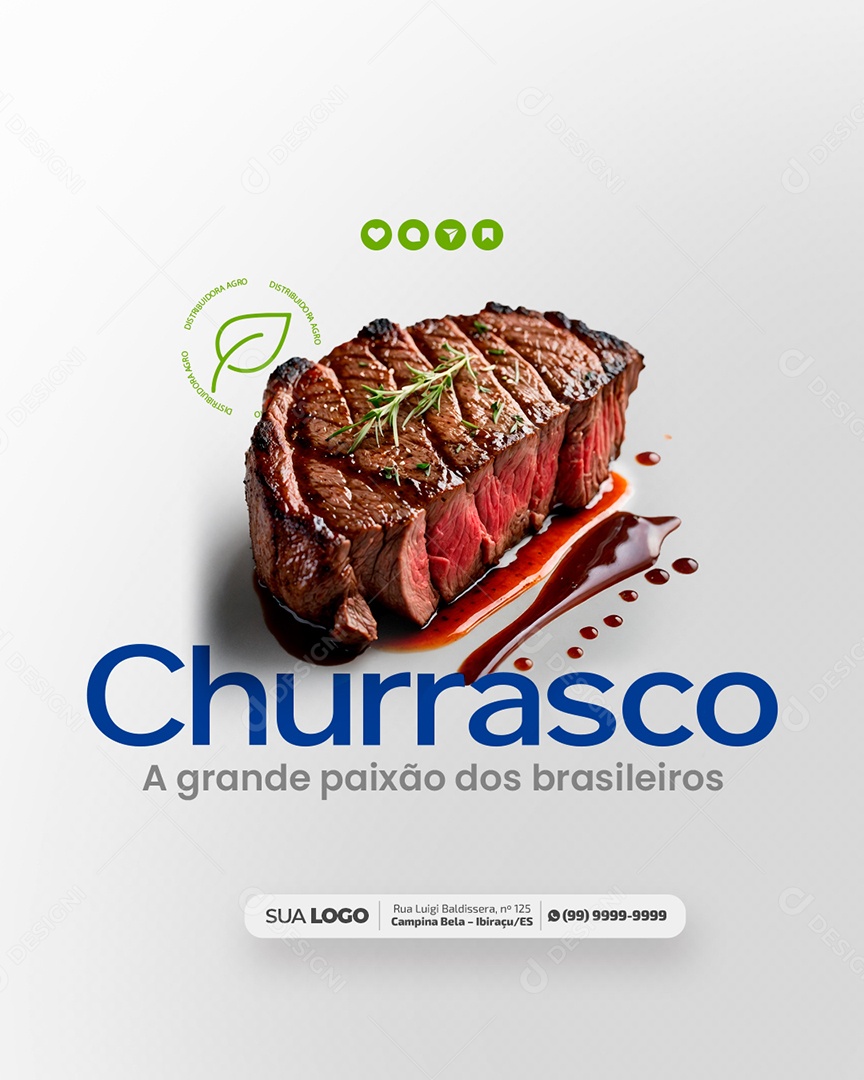 Churrasco A Grande Paixão Dos Brasileiros Social Media PSD Editável