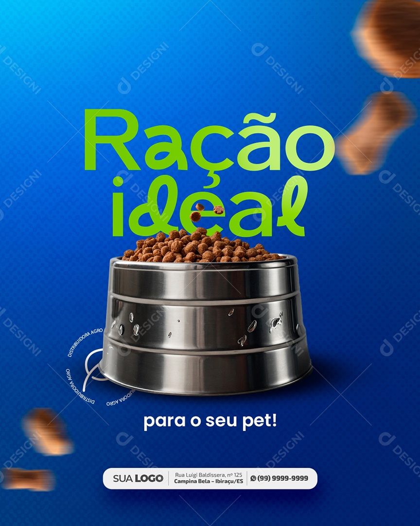 Clínica Veterinária Ração Ideal Para Seu Pet Social Media PSD Editável