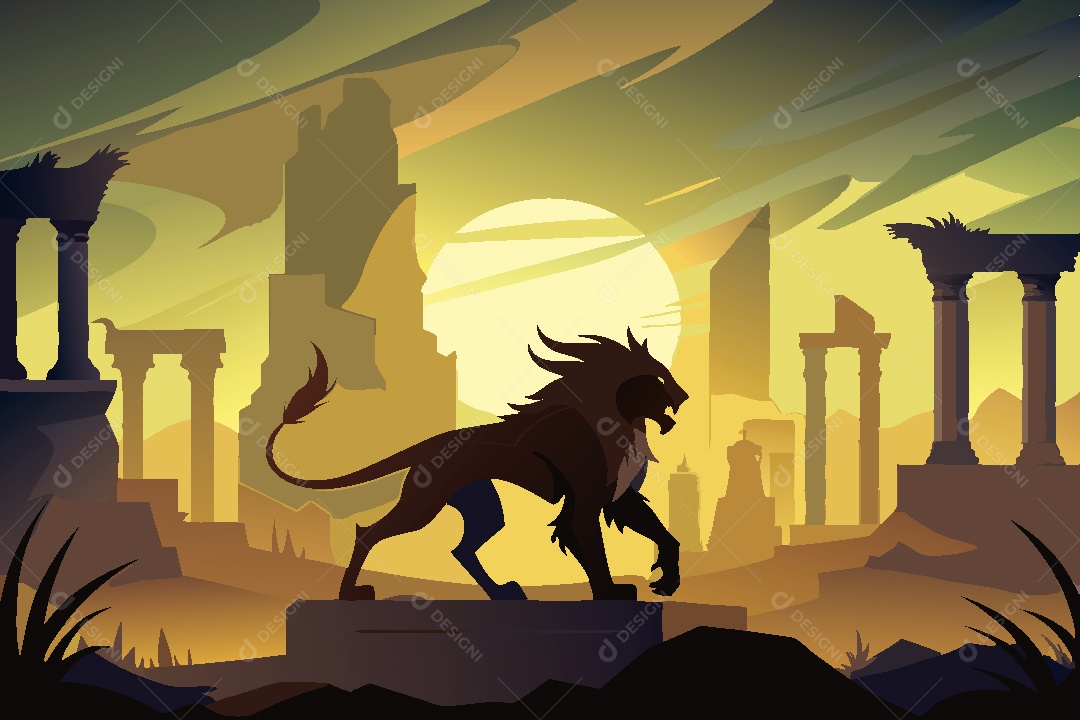 Silhueta de Felino Ilustração Vetor EPS