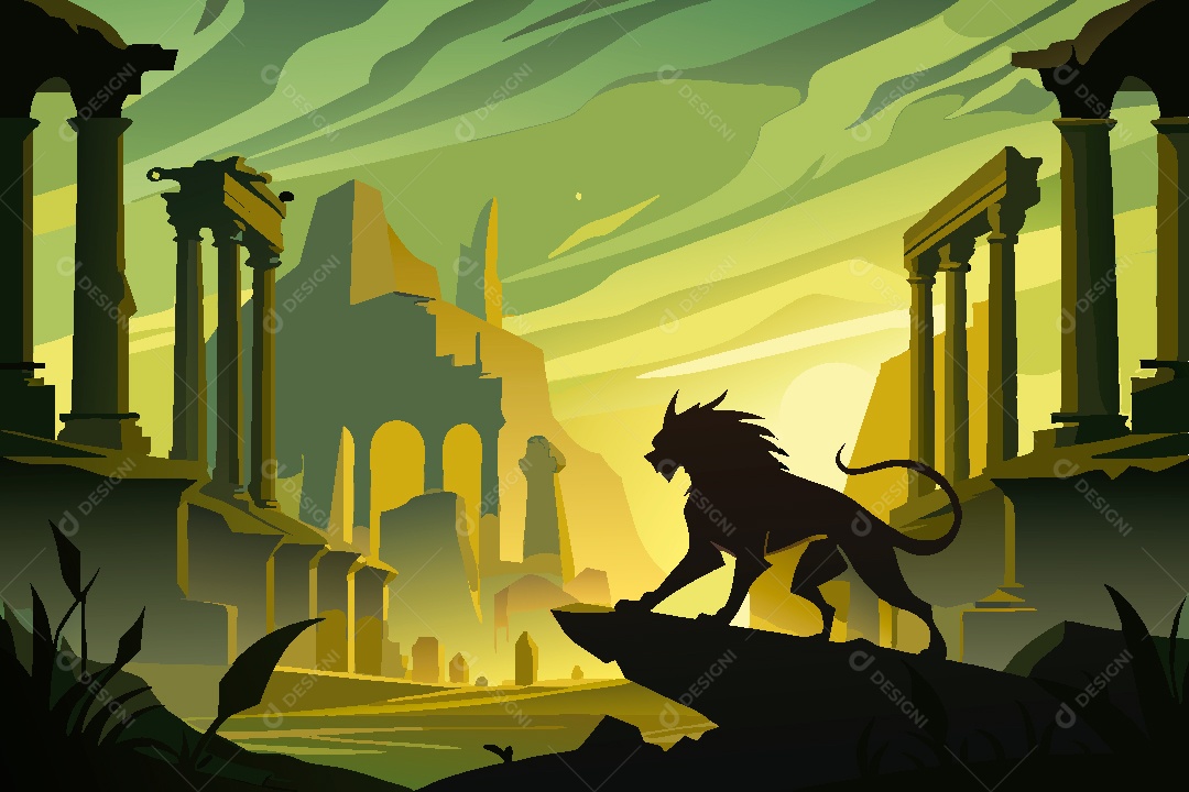 Silhueta de Felino Ilustração Vetor EPS