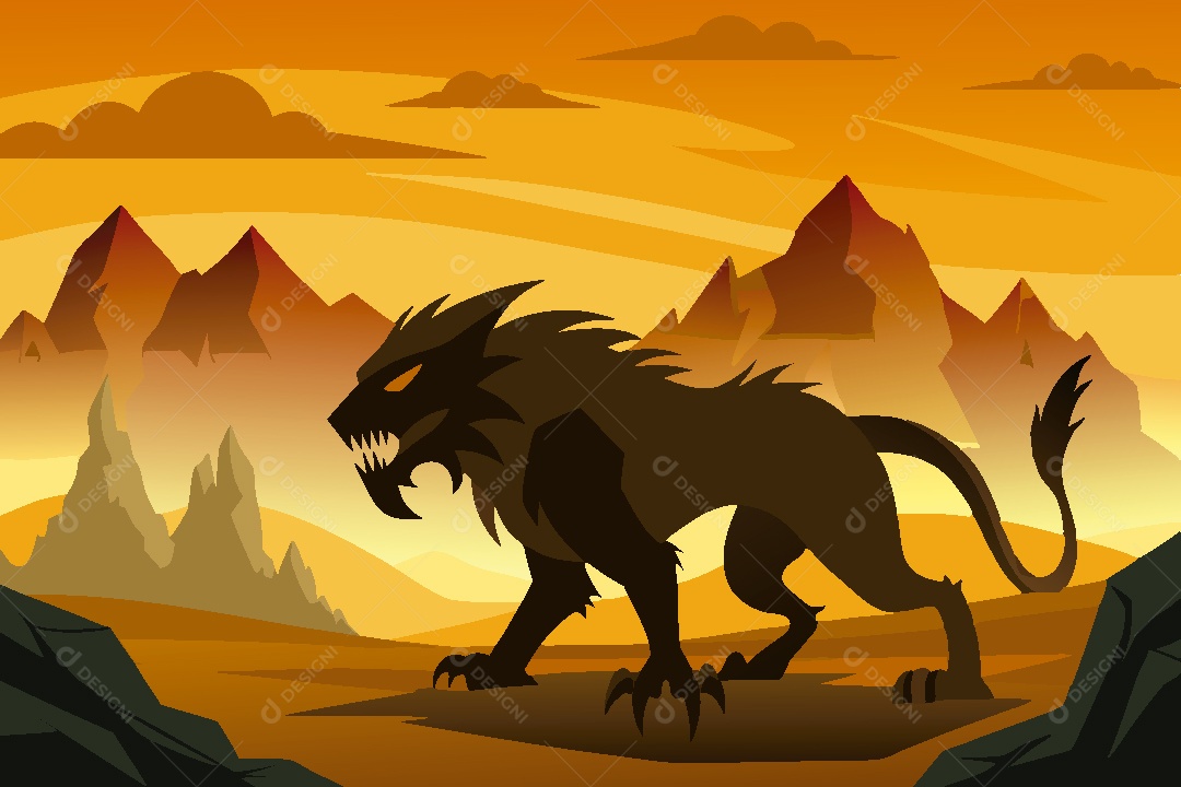 Silhueta de Felino Ilustração Vetor EPS