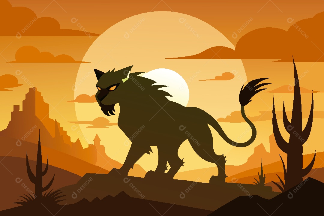 Silhueta de Felino Ilustração Vetor EPS