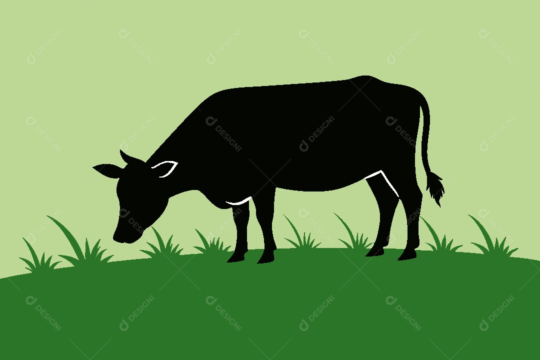 Silhueta de Vaca Ilustração Vetor EPS