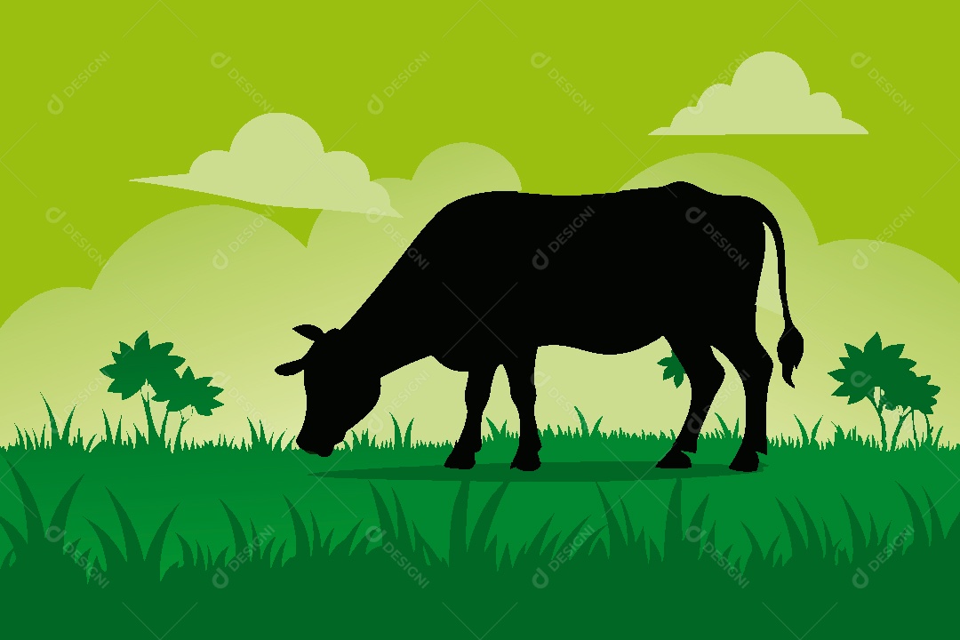 Silhueta de Vaca Ilustração Vetor EPS