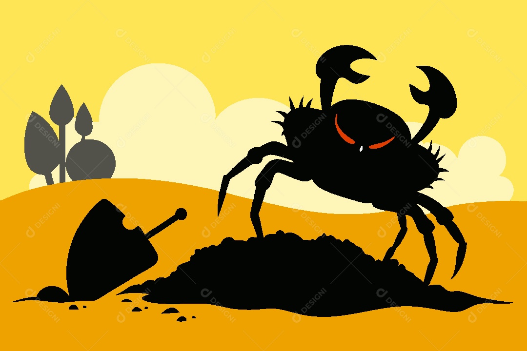 Silhueta de Caranguejo Ilustração Vetor EPS