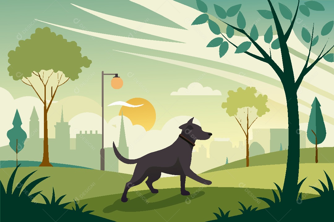 Silhueta de Cachorro Ilustração Vetor EPS