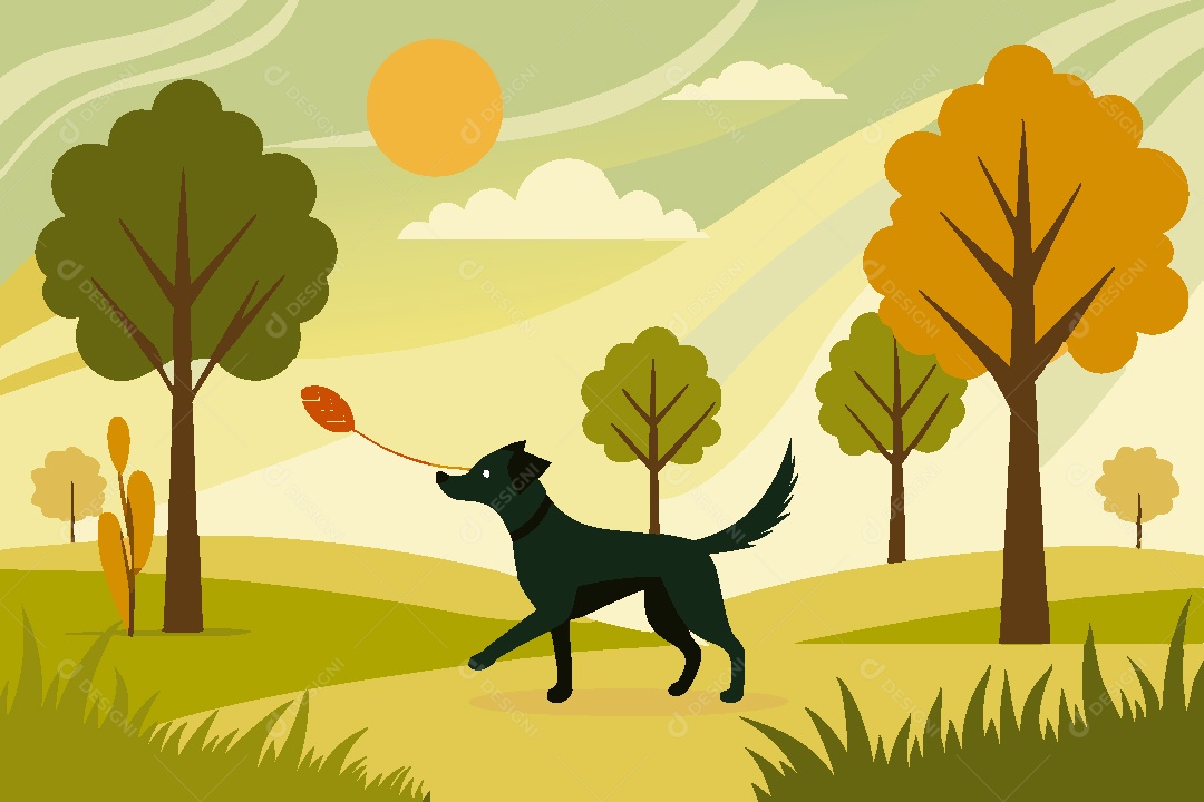 Silhueta de Cachorro Ilustração Vetor EPS