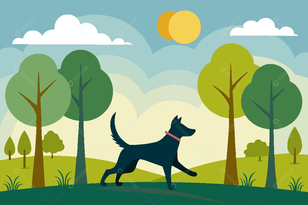 Silhueta de Cachorro Ilustração Vetor EPS