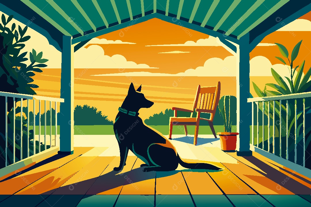 Silhueta de Cachorro Ilustração Vetor EPS