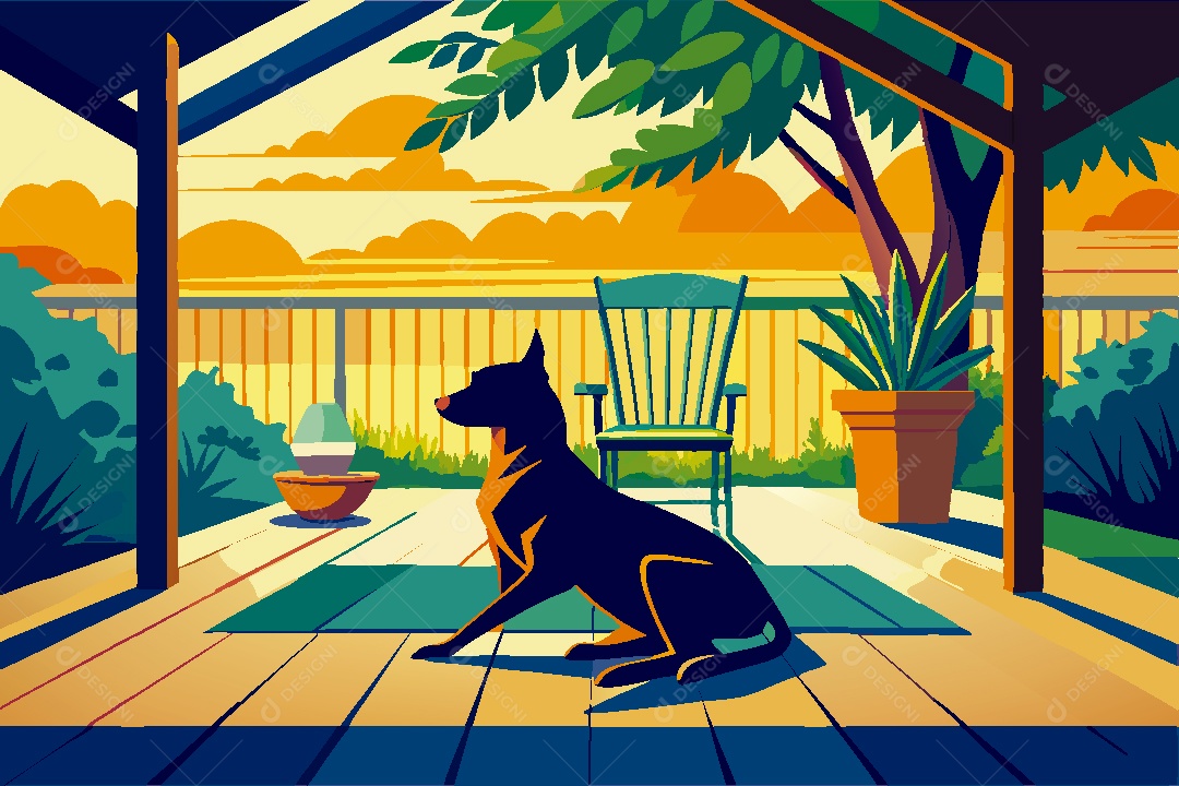 Silhueta de Cachorro Ilustração Vetor EPS