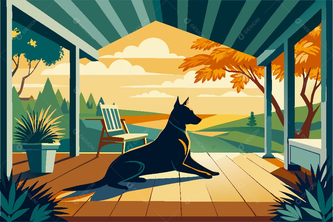 Silhueta de Cachorro Ilustração Vetor EPS