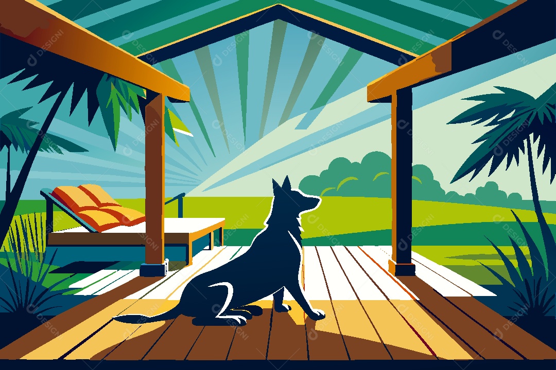 Silhueta de Cachorro Ilustração Vetor EPS