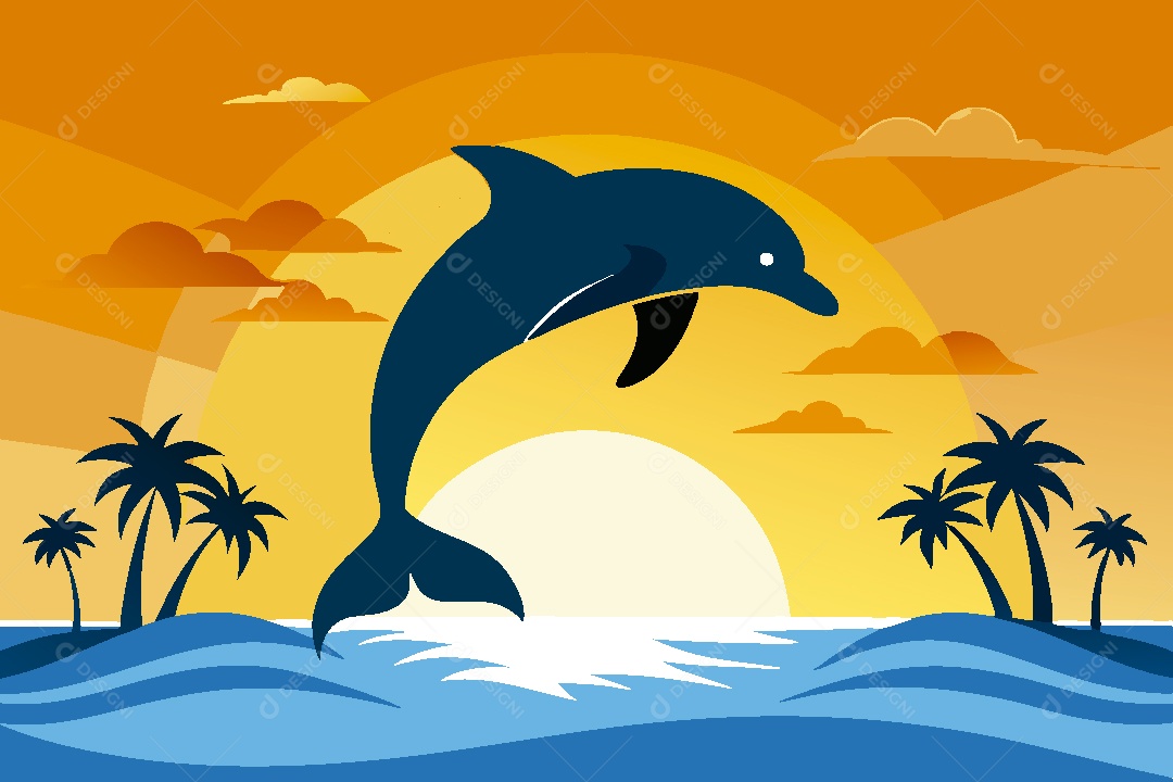 Golfinho Ilustração Vetor EPS