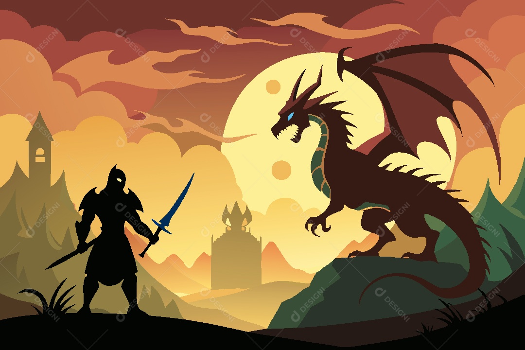 Dragão Ilustração Vetor EPS