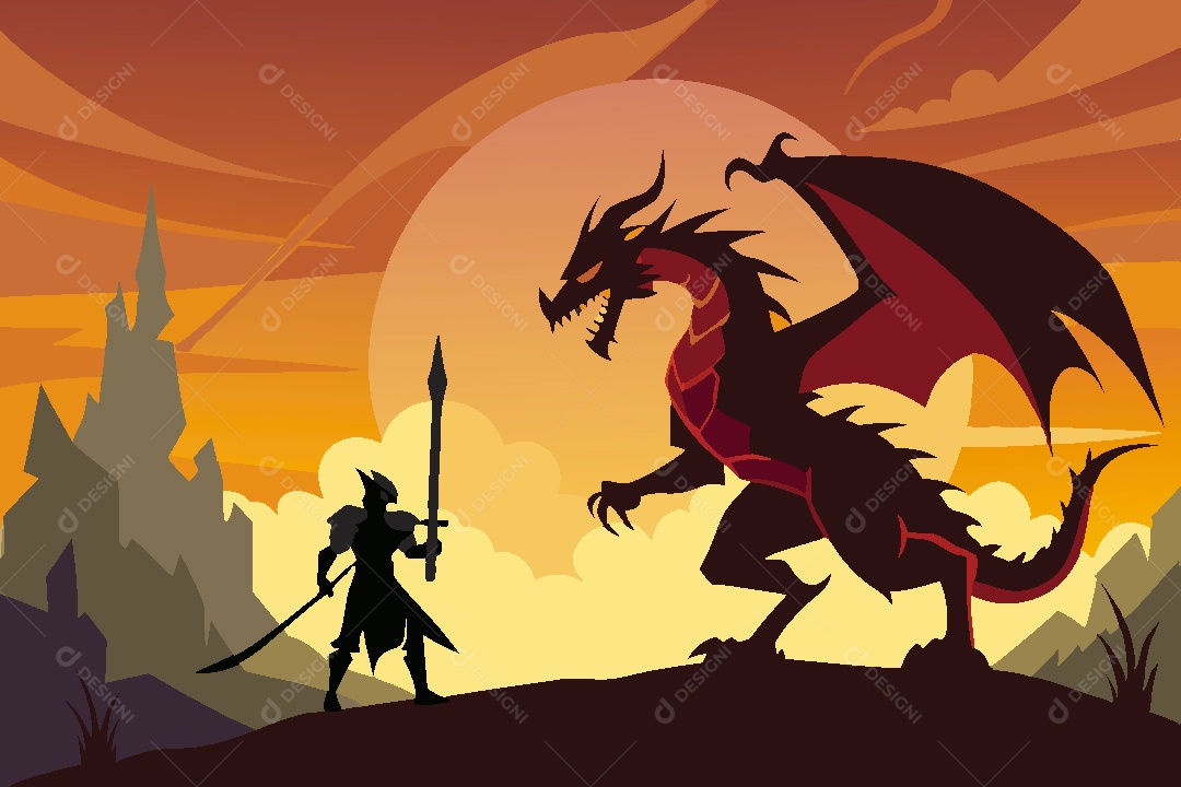 Dragão Ilustração Vetor EPS