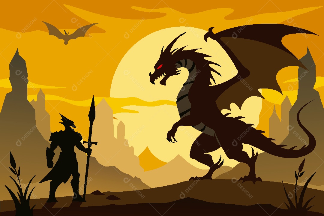 Dragão Ilustração Vetor EPS